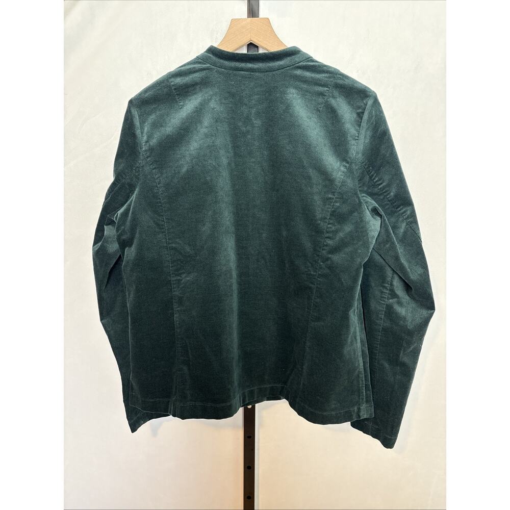 NEW J. Jill Green Blazer Jacket Womens Medium Tall Bronze Buttons Pockets Cotton - Picture 4 of 10